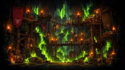 Torch-lit goblin caverns